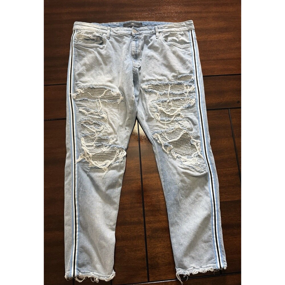 🔥Jordan Craig Legacy Edition Selvedge Vintage Jeans Distressed RARE Ribbed Knit